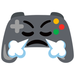 video game and face with steam from nose