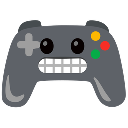 video game and grimacing face