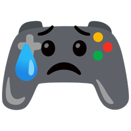 video game and sad but relieved face