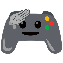 video game and saluting face