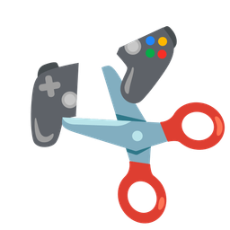 video game and scissors