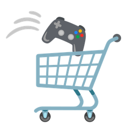 video game and shopping cart