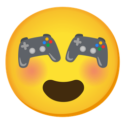 Video game and Smiling face with heart-eyes