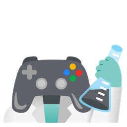 video game and test tube