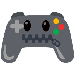 video game and zipper-mouth face