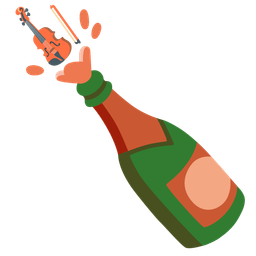Violin and Bottle with popping cork