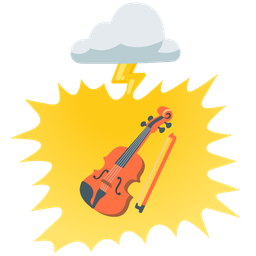 Violin and Cloud with lightning