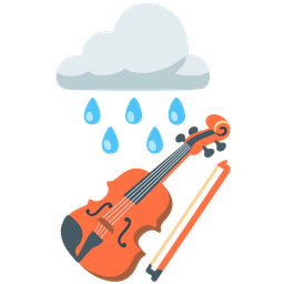 Violin and Cloud with rain