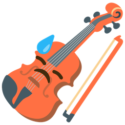 Violin and Downcast face with sweat