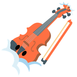 Violin and Face in clouds