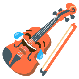 Violin and Face with tears of joy