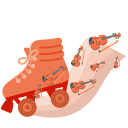 Violin and Roller skate