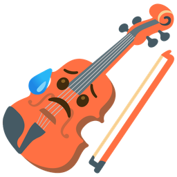 Violin and Sad but relieved face