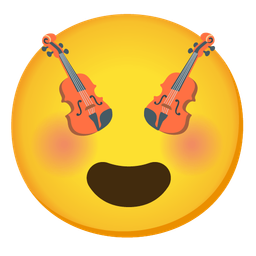 Violin and Smiling face with heart-eyes