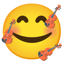 Violin and Smiling face with hearts