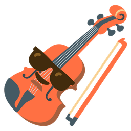 Violin and Smiling face with sunglasses
