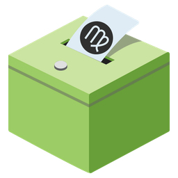 Virgo and ballot box with ballot