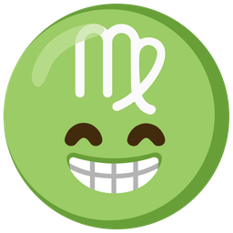 Virgo and Beaming face with smiling eyes