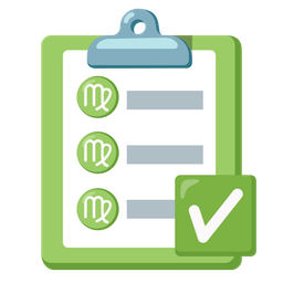 Virgo and check mark button