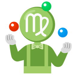 Virgo and clown face