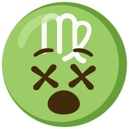 Virgo and face with crossed-out eyes