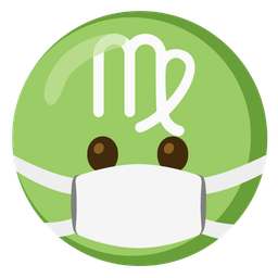 Virgo and face with medical mask