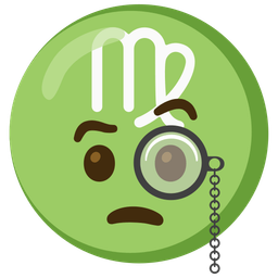 Virgo and face with monocle