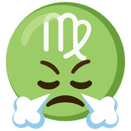 Virgo and face with steam from nose