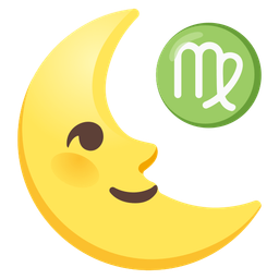 Virgo and last quarter moon face