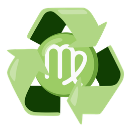 Virgo and recycling symbol