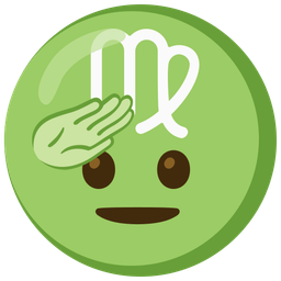 Virgo and saluting face