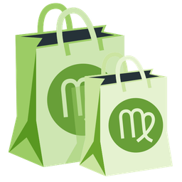 Virgo and shopping bags