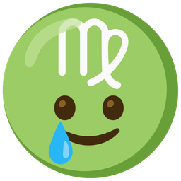 Virgo and Smiling face with tear