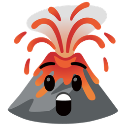 Volcano and Astonished face