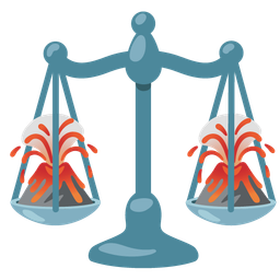 Volcano and Balance scale