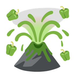 Volcano and Bell pepper
