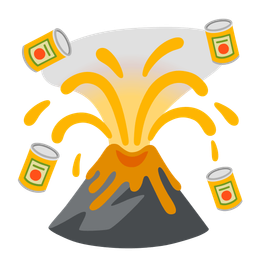 Volcano and Canned food