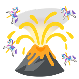 Volcano and Carousel horse