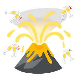 Volcano and Clinking glasses