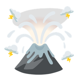 Volcano and Cloud with lightning