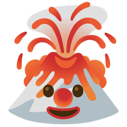 Volcano and Clown face