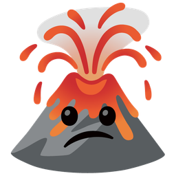 Volcano and Confused face