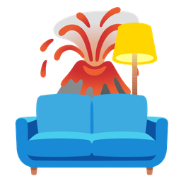 Volcano and Couch and lamp