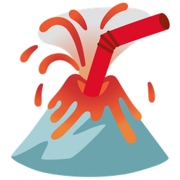 Volcano and Cup with straw