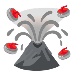 Volcano and Curling stone