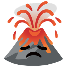 Volcano and Disappointed face