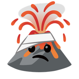 Volcano and Face with head-bandage