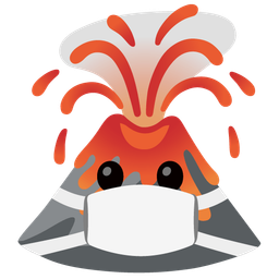 Volcano and Face with medical mask