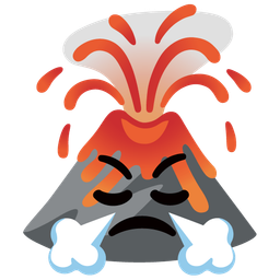 Volcano and Face with steam from nose