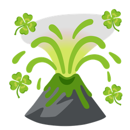 Volcano and Four leaf clover